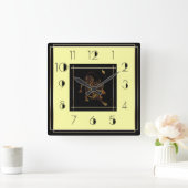 Horloge Carrée lion Art déco (Maison)