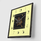 Horloge Carrée lion Art déco (Angle)