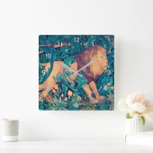 Horloge Carrée Lion dans la Forest, William Morris (Maison)