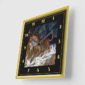 Horloge Carrée Lion dans un rêve (Angle)