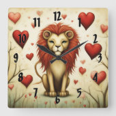 Horloge Carrée Lion Love 2 (Recto)