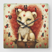 Horloge Carrée Lion Love 3 (Recto)