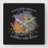 Horloge Carrée Lion Papercut Square Wall Clock (Recto)