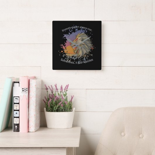 Horloge Carrée Lion Papercut Square Wall Clock (Salle de lecture)
