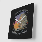 Horloge Carrée Lion Papercut Square Wall Clock (Angle)