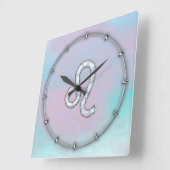 Horloge Carrée Lion se connectent le style de nacre de nacre de (Angle)