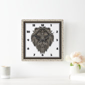 Horloge Carrée Lion tribal (Maison)