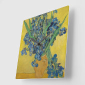 Horloge Carrée L'iris de Van Gogh (Angle)