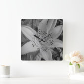 Horloge Carrée Lis tigré américain (Maison)