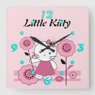 Horloge Carrée Little Kitty