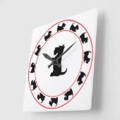Horloge Carrée Little Scotties Clock (Angle)