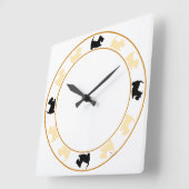 Horloge Carrée Little Scotties Clock (Angle)