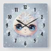 Horloge Carrée Little Snowflake 1 (Recto)