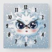 Horloge Carrée Little Snowflake 2 (Recto)