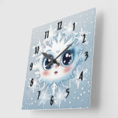 Horloge Carrée Little Snowflake 2 (Angle)