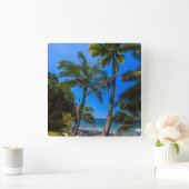Horloge Carrée Littoral tropical 2 (Maison)