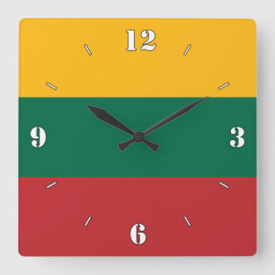 Horloge Carrée Lituanie Nationale Drapeau Patriotique