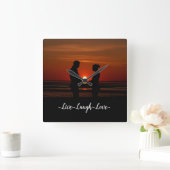 Horloge Carrée Live Laugh Love (Maison)