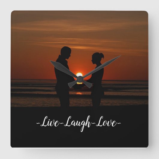 Horloge Carrée Live Laugh Love (Recto)