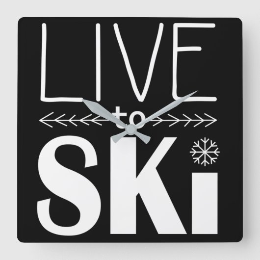 Horloge Carrée Live to Ski clock (Recto)