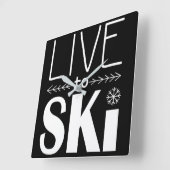 Horloge Carrée Live to Ski clock (Angle)