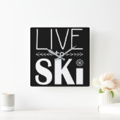 Horloge Carrée Live to Ski clock (Maison)