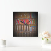 Horloge Carrée Livres (Maison)