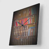Horloge Carrée Livres (Angle)