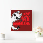 Horloge Carrée Llama Not My Probllama Peace Hand Sign Sunglasses (Maison)