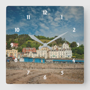Horloge Carrée Llandudno Pittoresque Vue sur la plage du littoral
