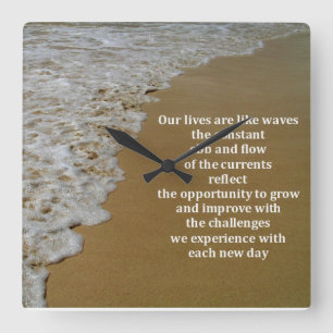 Horloge Carrée L'obéissance et le flux de vie