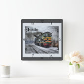 Horloge Carrée Locomotive diesel (Maison)