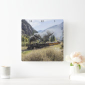 HORLOGE CARRÉE LOCOMOTIVE STEAM (Maison)