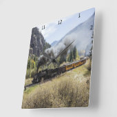 HORLOGE CARRÉE LOCOMOTIVE STEAM (Angle)