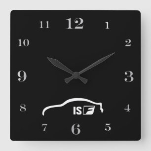 Horloge Carrée Logo blanc de traçage d'ISF