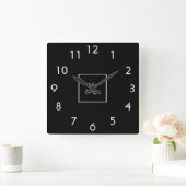 Horloge Carrée Logo de Business White (Maison)