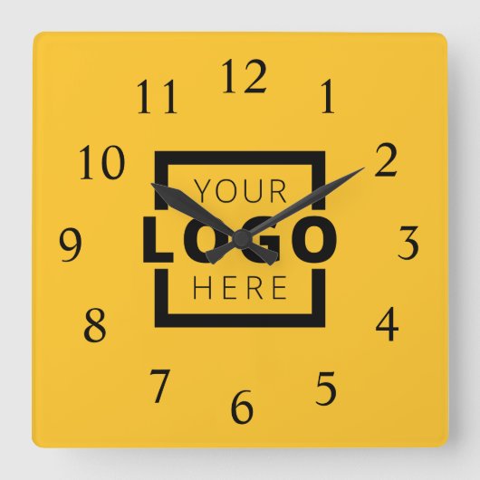 Horloge Carrée Logo de Custom Company (Recto)