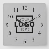 Horloge Carrée Logo de Custom Company (Recto)