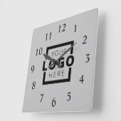 Horloge Carrée Logo de Custom Company (Angle)