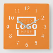 Horloge Carrée Logo de Custom Company (Recto)