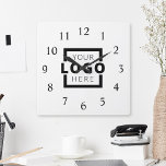 Horloge Carrée Logo de Custom Company<br><div class="desc">Add your custom corporate logo to create a wall clock. Makes a great promotional giveaway or corporate gift for customers,  vendor,  employees or other special people. choose from different clock shapes and sizes. No minimum quantity,  no setup fees.</div>