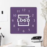 Horloge Carrée Logo de Custom Company<br><div class="desc">Add your custom corporate logo to create a wall clock. Makes a great promotional giveaway or corporate gift for customers,  vendor,  employees or other special people. choose from different clock shapes and sizes. No minimum quantity,  no setup fees.</div>