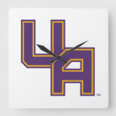 Horloge Carrée Logo de l'Université d'Albany Initials (Recto)