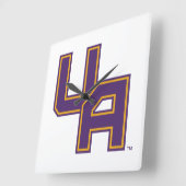 Horloge Carrée Logo de l'Université d'Albany Initials (Angle)