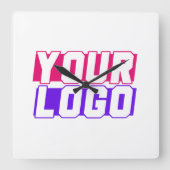 Horloge Carrée Logo de votre entreprise (Recto)