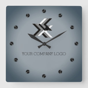 Horloge Carrée LOGO DE VOTRE ENTREPRISE, personnalisé, ajouter v