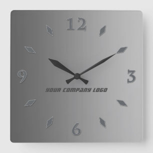 Horloge Carrée LOGO DE VOTRE ENTREPRISE, personnalisé, ajoutez v