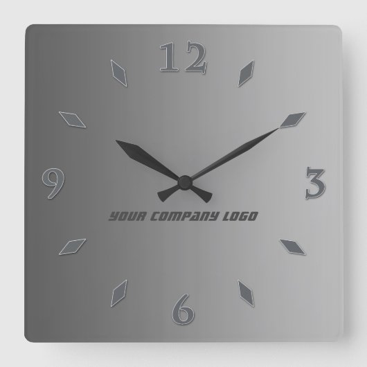 Horloge Carrée LOGO DE YOUR COMPANY, personalized,add your text (Recto)