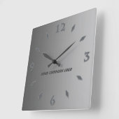 Horloge Carrée LOGO DE YOUR COMPANY, personalized,add your text (Angle)