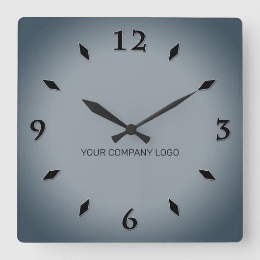 Horloge Carrée LOGO DE YOUR COMPANY, personalized,add your text (Recto)